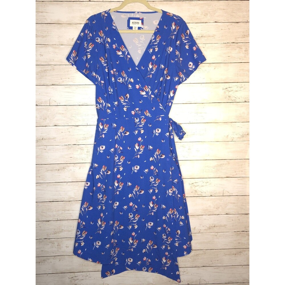Kosan Travel Co. Blue Wrap Dress Convertible Packable Adjustable Size 2XL XXL